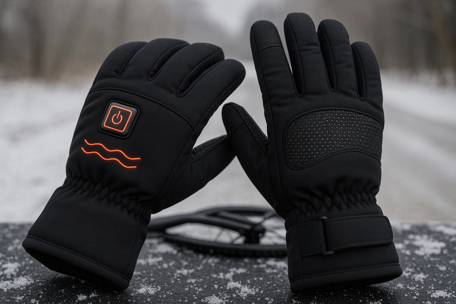Gants Chauffants Vélo Noir 
